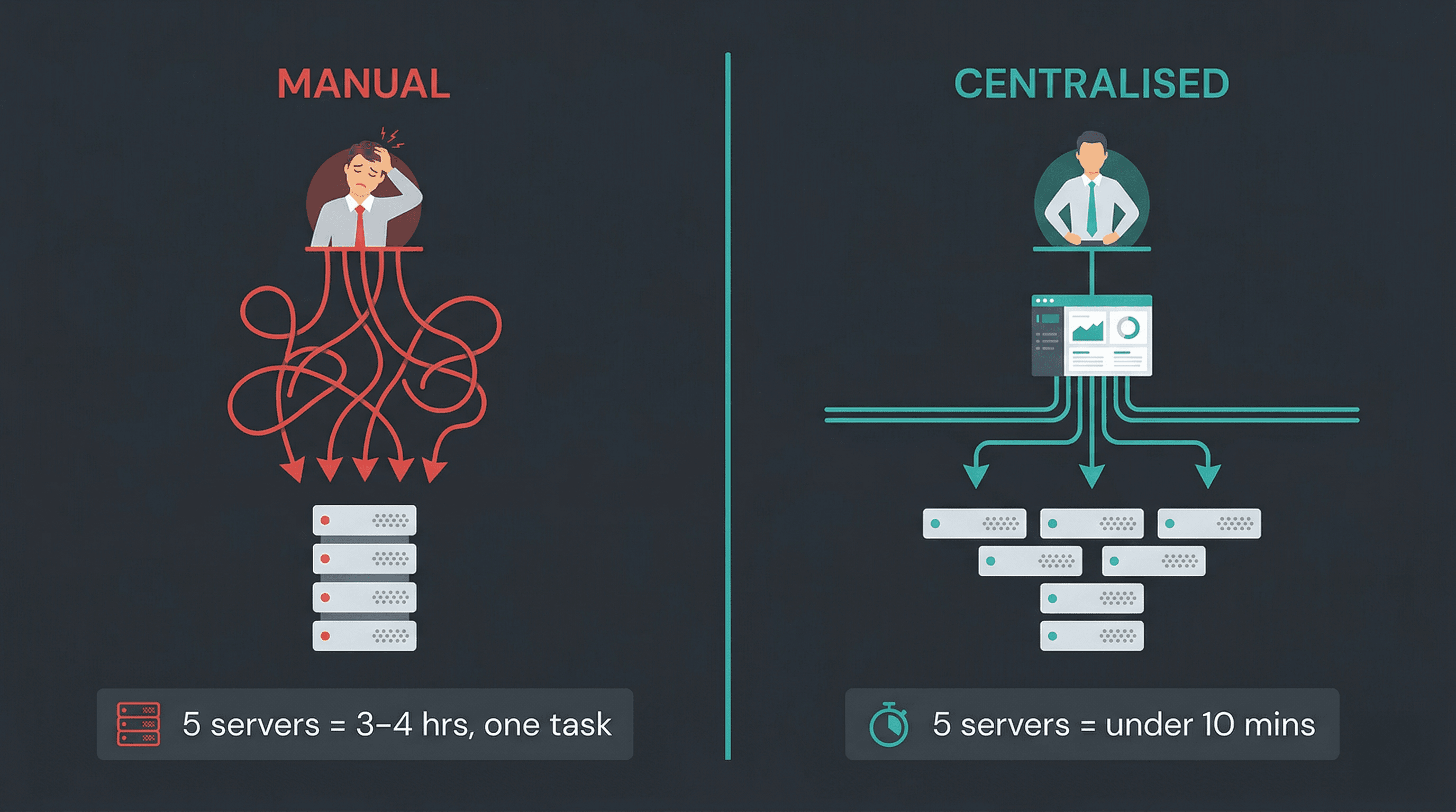 Manual Server Operations vs Centralised Server Operations